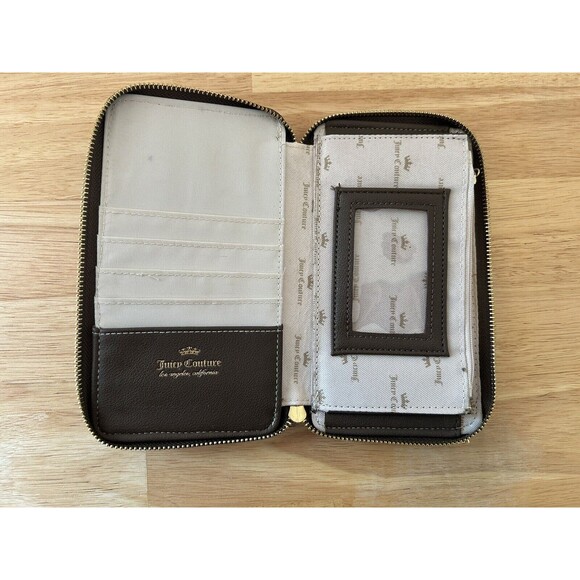 Juicy Couture Zip Around Wallet Bifold Credit Cards Faux Leather Lock Po… - Picture 4 of 13